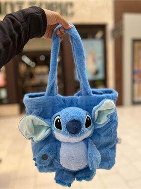 Blue Plush Stitch Tote Bag Plush Toy